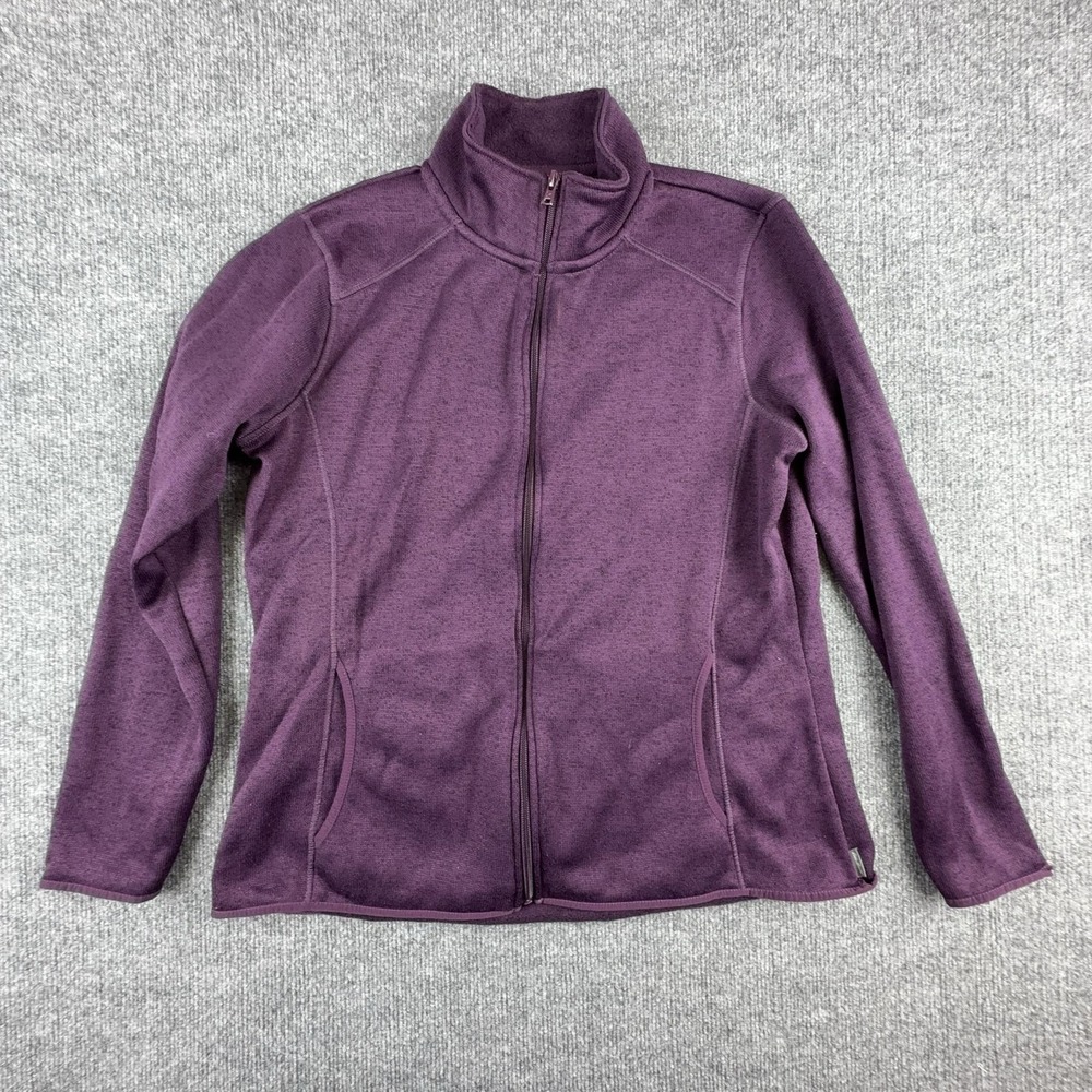 Eddie Bauer Jacket Womens XL Purple Full Zip Mock Neck Casual‎ Lightweight